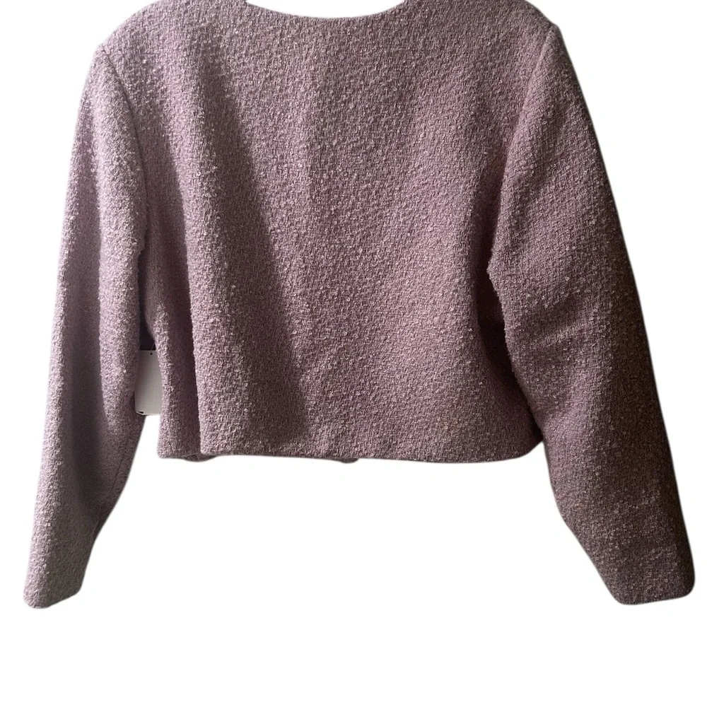 Open EditTweed Cropped Lavender Jacket - Picture 4 of 6